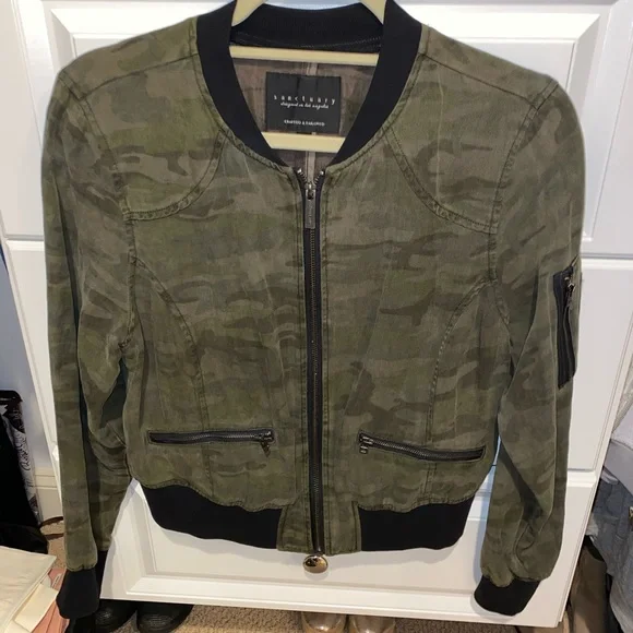 Sanctuary Camouflage Lightweight Bomber Jacket - Picture 5 of 8